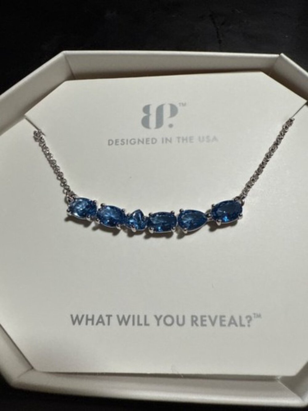 Bomb Party Necklace Blue Spinel Silvertone